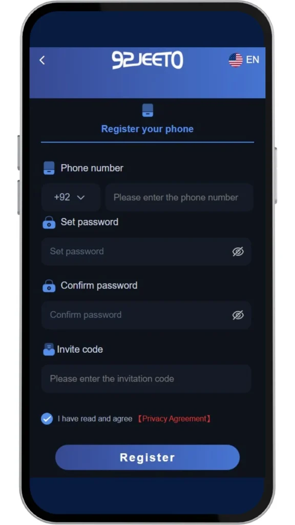 92 jeeto register page