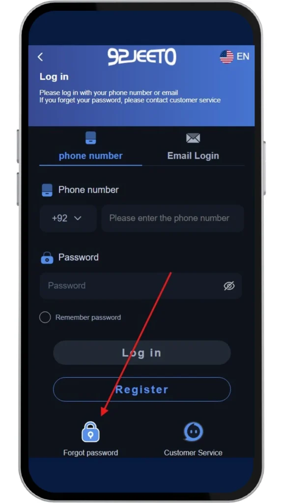 Click on Forgot Password